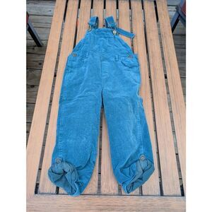 Dotty Dungarees Corduroy Overalls Kid's 3-4y blue green cozy sustainable
